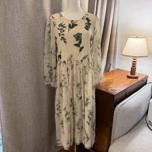 Salt Floral Print Cream Dress